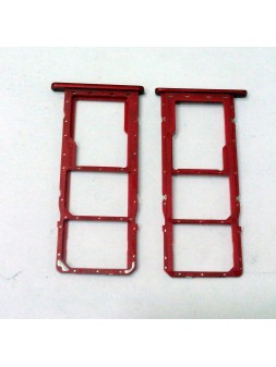 Soporte dual sim rojo para Motorola Moto G8 Calidad Premium