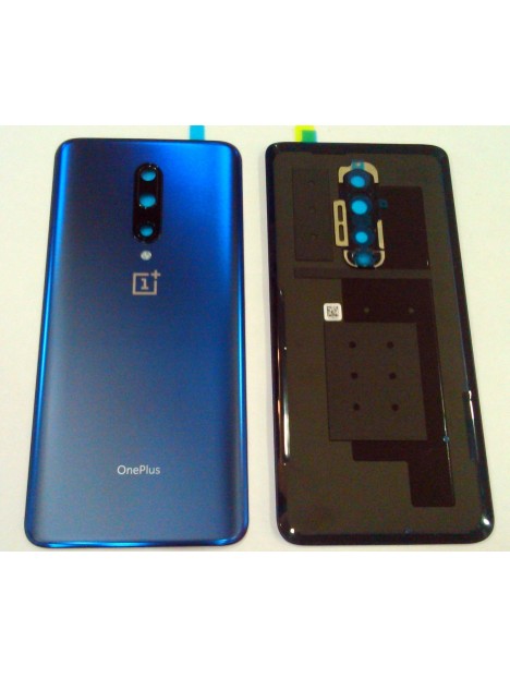 Tapa trasera o tapa bateria azul marino para Oneplus 7 Pro mas cubierta camara