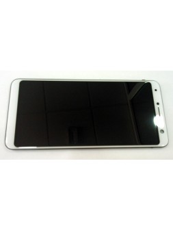 Pantalla lcd para Wiko View Prime mas tactil blanco mas marco negro calidad premium