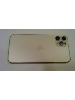 Carcasa central o marco plata para IPhone 11 Pro A2160 A2215 A2217 mas tapa trasera o tapa bateria blanca