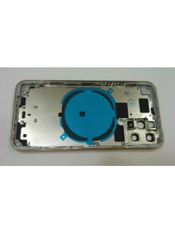 Carcasa central o marco plata para IPhone 11 Pro A2160 A2215 A2217 mas tapa trasera o tapa bateria blanca