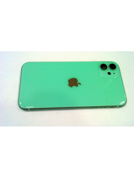 Carcasa central o marco verde para IPhone 11 A2111 A2221 A2223 mas tapa trasera o tapa bateria verde