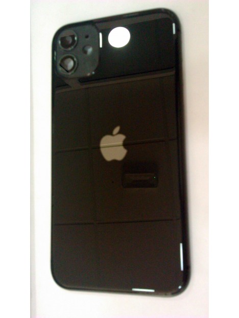 Carcasa o marco central para Iphone 11 A2111 A2221 A2223 mas tapa trasera o tapa bateria negra calidad premium