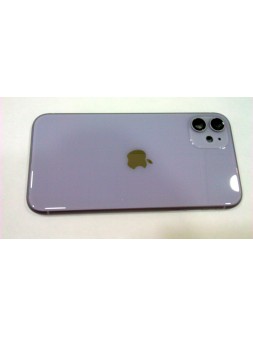 Carcasa o marco central para Iphone 11 A2111 A2221 A2223 mas tapa trasera o tapa bateria morada calidad premium
