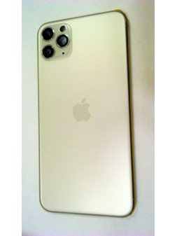 Carcasa o marco central para Iphone 11 Pro Max A2161 A2218 A2220 Tapa trasera o tapa bateria plata calidad premium