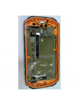 Pantalla lcd para Oukitel K10000 Max mas tactil negro mas marco naranja calidad premium