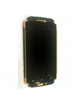 Pantalla lcd para Oukitel K10000 Max mas tactil negro mas marco naranja calidad premium