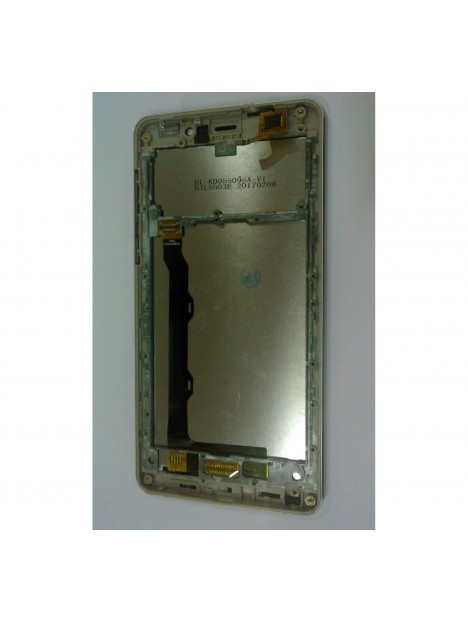 Pantalla lcd para blackview r6 mas tactil dorado mas marco plata calidad premium