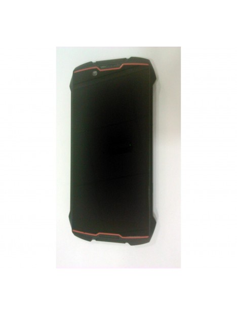 Pantalla lcd para Cubot King Kong Mini mas tactil negro mas marco rojo calidad premium