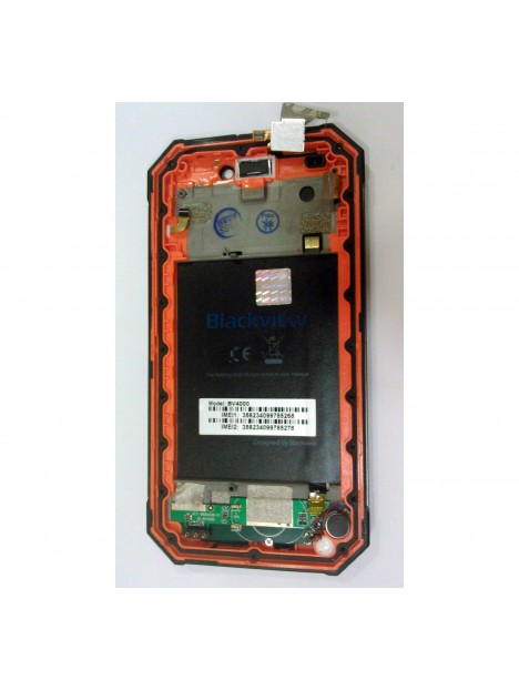 Pantalla lcd para Blackview BV4000 mas tactil negro mas marco naranja calidad premium