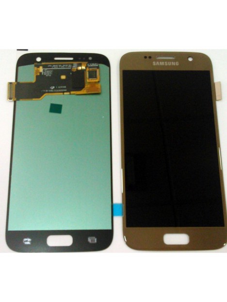 Pantalla lcd calidad oled para Samsung Galaxy S7 G930 G930F SM-G930 SM-G930F mas tactil dorado compatible