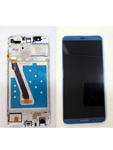Pantalla LCD Premium para Huawei P Smart FIG-LX1 FIG-LA1 FIG-LX2 FIG-LX3 mas tactil azul mas marco blanco