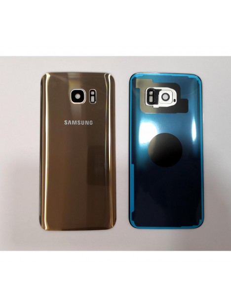 Tapa trasera o tapa bateria dorada para Samsung Galaxy S7 Edge SM-G935F mas lente camara