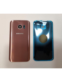 Tapa trasera o tapa bateria rosa para Samsung Galaxy S7 SM-G930F mas lente camara