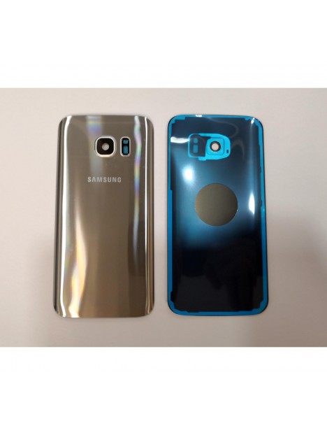 Tapa trasera o tapa bateria plata para Samsung Galaxy S7 SM-G930F mas lente camara