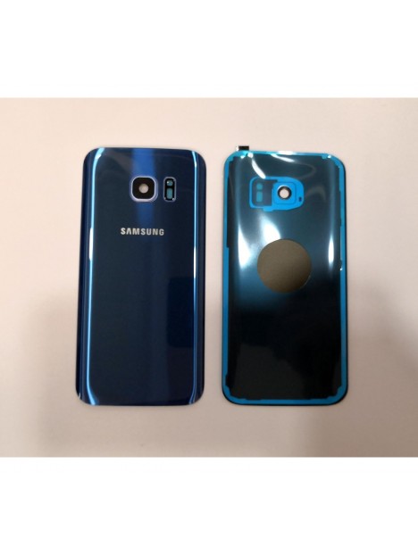 Tapa trasera o tapa bateria azul para Samsung Galaxy S7 SM-G930F mas lente camara