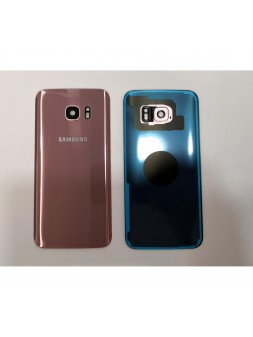 Tapa trasera o tapa bateria rosa para Samsung Galaxy S7 Edge SM-G935F mas lente camara