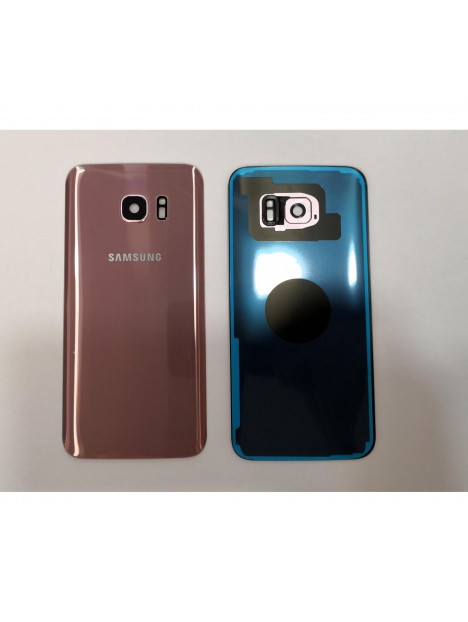 Tapa trasera o tapa bateria rosa para Samsung Galaxy S7 Edge SM-G935F mas lente camara