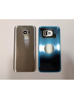 Tapa trasera o tapa bateria plata para Samsung Galaxy S7 Edge SM-G935F mas lente camara
