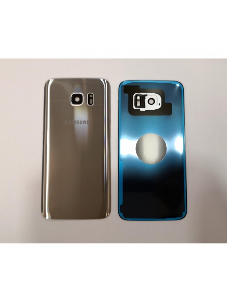 Tapa trasera o tapa bateria plata para Samsung Galaxy S7 Edge SM-G935F mas lente camara