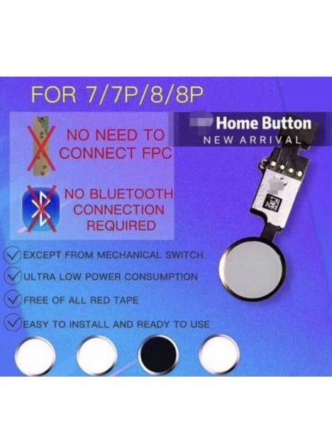 iPhone 7 7 Plus iPhone 8 8 Plus flex botón home blanco (funciona home) Version 3D Final no funciona Fingerprint o l