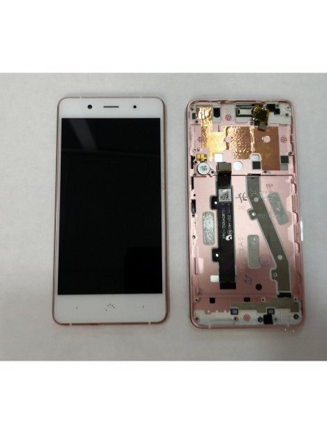 Pantalla LCD para BQ Aquaris X5 Plus mas tactil blanco mas marco rosa