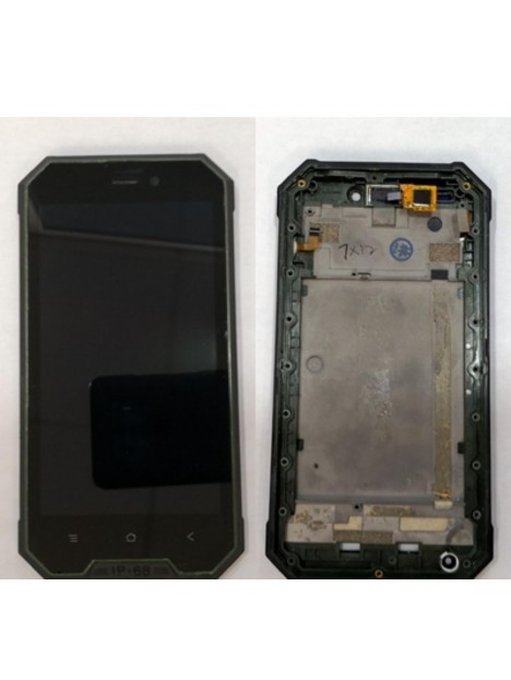 Pantalla LCD para Blackview BV4000 mas tactil negro mas marco verde