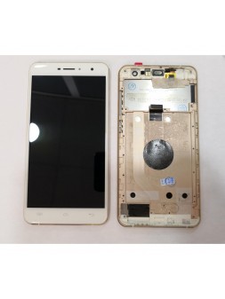 Pantalla LCD para Doogee F7 Pro mas tactil  blanco mas marco dorado