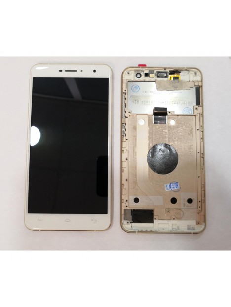 Pantalla LCD para Doogee F7 Pro mas tactil  blanco mas marco dorado
