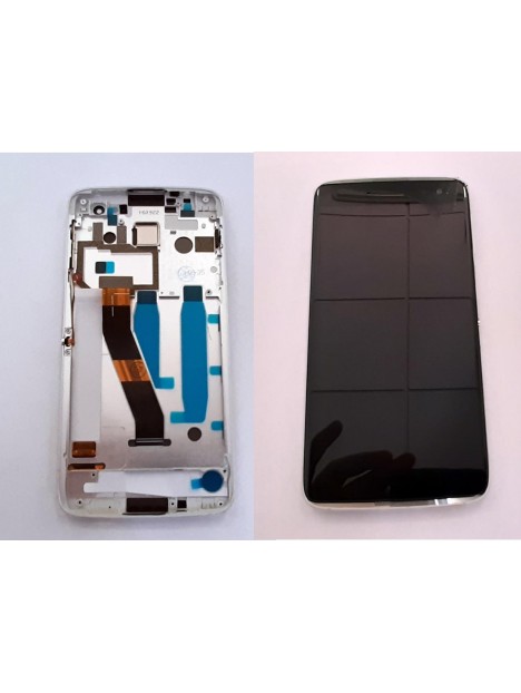 Pantalla LCD para Alcatel Idol 4S OT6071 mas tactil negro mas marco plata calidad premium