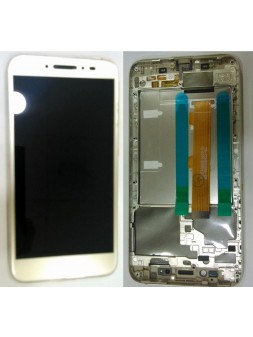 Pantalla LCD para Alcatel One Touch Shine Lite 5080X mas tactil dorado mas marco dorado