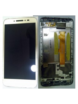 Pantalla LCD para Alcatel One Touch Shine Lite 5080X mas tactil dorado mas marco plata