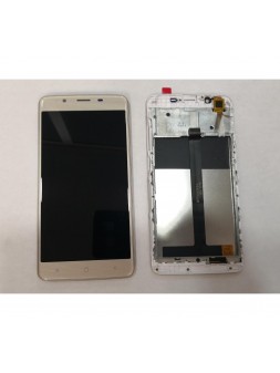 Pantalla LCD para Blackview P2 P2 Lite mas tactil dorado mas marco blanco