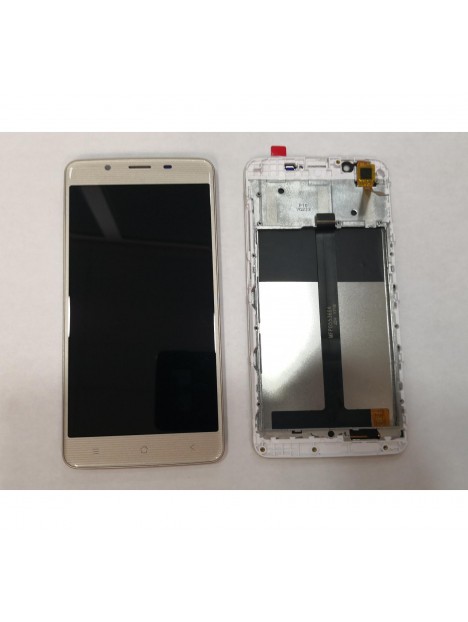 Pantalla LCD para Blackview P2 P2 Lite mas tactil dorado mas marco blanco