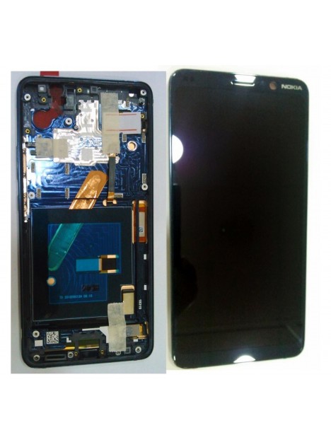 Pantalla LCD para Nokia 9 Pureview mas tactil azul mas marco azul