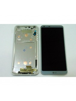 Pantalla LCD para LG G6 H870 mas tactil azul mas marco plateado