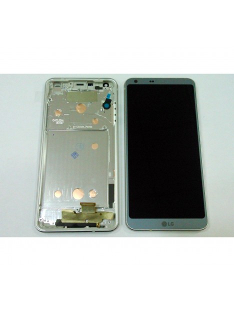Pantalla LCD para LG G6 H870 mas tactil azul mas marco plateado