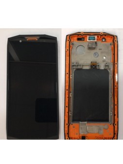 Pantalla LCD para Doogee S80 S80 Lite mas tactil negro mas marco naranja