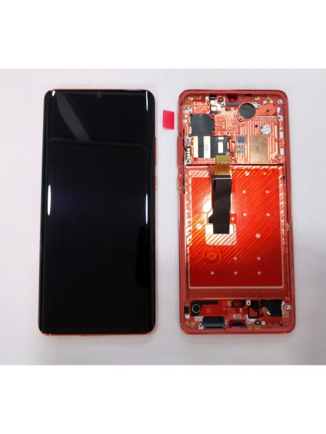 Pantalla LCD para Huawei P30 Pro mas tactil negro mas marco rojo Premium