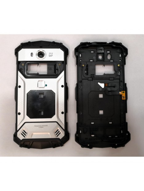 Tapa trasera o tapa bateria plateada para Doogee S60