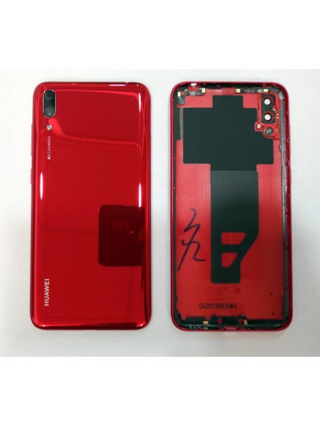 Tapa trasera o tapa bateria roja mas cubierta camara para Huawei Y7 Pro 2019
