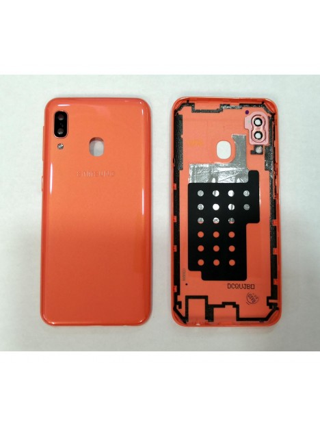 Tapa trasera o tapa bateria naranja mas cubierta camara para Samsung Galaxy A20E SM-A202F A202F