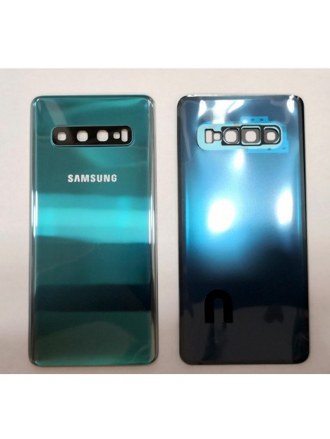Tapa trasera o tapa bateria verde mas cubierta camara para Samsung Galaxy S10 SM-G973F