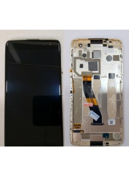 Pantalla LCD para Alcatel Idol 4S OT6071  mas tactil negro mas marco dorado