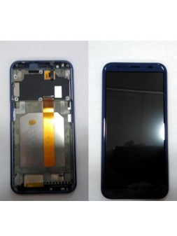 Pantalla LCD para Doogee X55 mas tactil negro mas marco azul