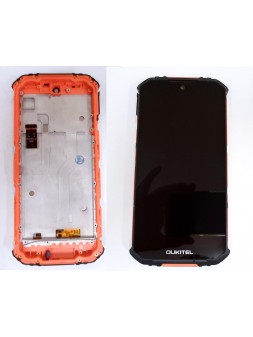 Pantalla lcd para Oukitel WP6 mas tactil negro mas marco naranja calidad premium