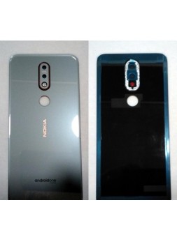 Tapa trasera o tapa bateria blanca para Nokia 7.1 mas lente camara