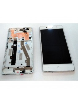 Pantalla LCD para BQ Aquaris X5 Plus mas tactil negro mas marco blanco