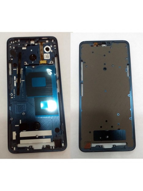 Carcasa central o marco azul para LG Q9