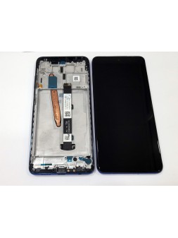 Pantalla LCD para Xiaomi POCO X3 mas tactil negro mas marco azul calidad premium